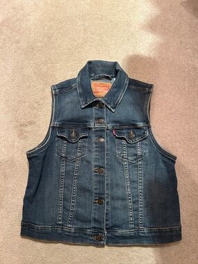 Levi's Blue Denim Sleeveless Jean Jacket Vest